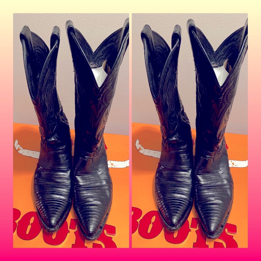 Justin  Vintage Lizard  Skin Leather Cowgirl Boots Reg number 34214-2 S L4705
